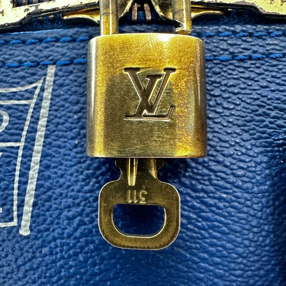 LOUIS VUITTON 45 Vintage Americas Cup Keepall Dust Bag, Lock & Key & Tag EUC